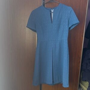 1950's HANDMADE Casual Textured Blue Short Sleeve Dress - Madmen Inspired